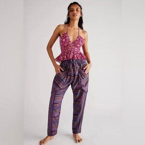 Free People Sweet Escape High Rise XS Harem Pant Striped Boho